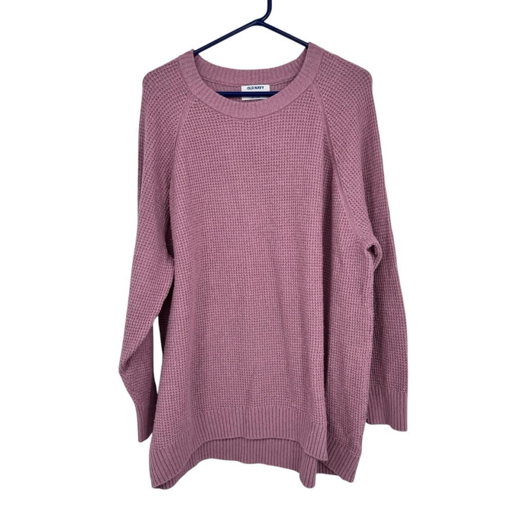Old Navy Size 2X So Soft Pink Cotton/Polyester/Nylon/Spandex Crew Neck Sweater